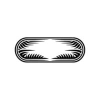 Stylized Oval Emblem with Palm Frond Motif vector