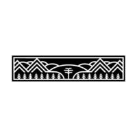 Geometric Mountainscape Border, Minimalist, Mountain vector