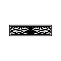 Stylized Branch Border, Minimalist, Linear vector