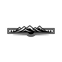 Mountain Silhouette Emblem, Rustic Wilderness, Mountains vector