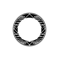 Geometric Circle Emblem, Tribal Pattern, Minimalist, Abstract vector
