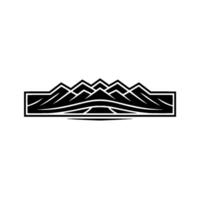 Geometric Mountainscape Emblem, Minimalist Landscape vector