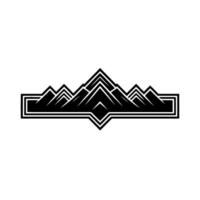 Geometric Mountainscape Emblem, Bold Minimalist vector