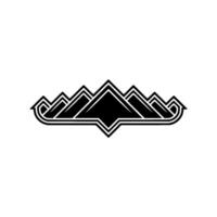 Geometric Mountain Range Emblem, Minimalist, Outline vector