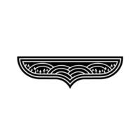 Art Deco Wave Crest Emblem - Elegant Minimalist vector