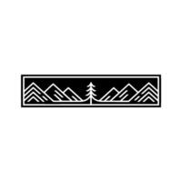 Minimalist Mountain Silhouette with Pine Tree Emblem vector