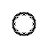 Geometric Tribal Circle, Minimalist , Shadowed Outline vector
