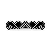 Geometric Wave Crest Emblem, Minimalist Mountain Silhouette vector