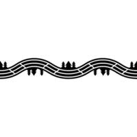 Stylized Mountain Range Wave Border, Minimalist Landscape vector