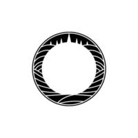 Minimalist Mountain Circle Emblem, Modern vector