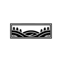 Minimalist Mountainscape Emblem, Rustic Wilderness vector