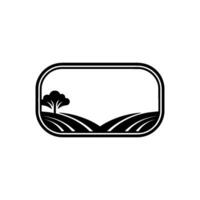 Serene Landscape Window, Minimalist Emblem vector