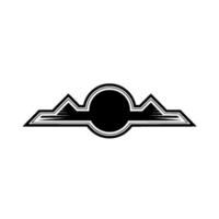 Geometric Horizon Minimalist Mountain Sun Emblem vector