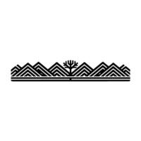 Geometric Mountainscape with Symbolic Tree Minimalist vector