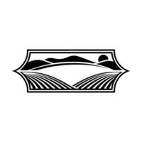 Stylized Landscape Emblem, Horizon Silhouette vector