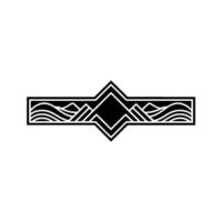Geometric Wave Crest Emblem, Art Deco Inspired vector