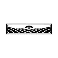Serene Landscape Emblem, Minimalist - Tree vector