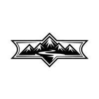 Mountain Silhouette Emblem, Adventure Exploration, Landscape vector