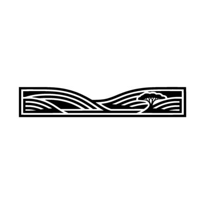 Stylized Landscape Emblem, Minimalist Horizon, Waves