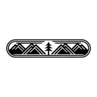 Geometric Mountain Range Emblem, Vintage Adventure vector