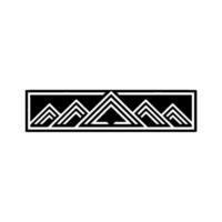 Geometric Mountain Range, Art Deco Style Emblem vector