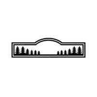 Minimalist Mountain Silhouette with Forest Line vector