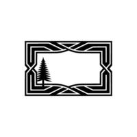 Geometric Forest Silhouette, Minimalist Landscape Emblem vector