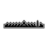 Minimalist Mountain Range Silhouette, Evergreen Forest vector