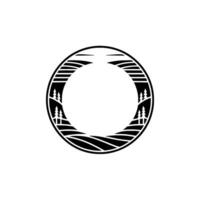 Rustic Wilderness Circle Emblem, Adventure Exploration vector
