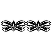 Elegant Black Floral Border, Vintage Element, alternate version 43 vector