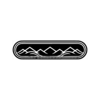 Minimalist Mountain Wave Emblem, Modern Adventure vector