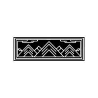 Geometric Mountainscape, Art Deco Border, Mountains vector