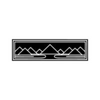 Geometric Mountainscape, Minimalist Landscape Emblem - Mountains vector