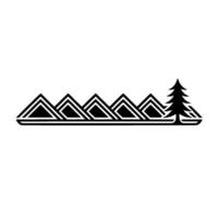 Geometric Mountainscape with Evergreen Silhouette vector