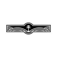 Stylized Mountain Range Emblem, Vintage Illustration vector