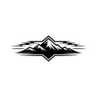 Geometric Mountain Emblem, Bold Adventure Symbol vector