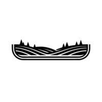 Minimalist Landscape Silhouette, Serene Mountain Vista vector
