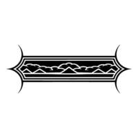 Stylized Mountainscape Border, Vintage vector