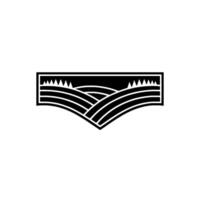 Geometric Landscape Emblem, Minimalist Farm vector
