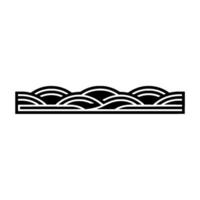 Stylized Wave Border, Minimalist Ocean, Lineart vector