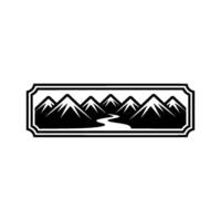 Mountain Range Emblem, Rustic Wilderness Illustration vector