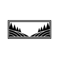 Minimalist Mountainscape Emblem, Serene Landscape vector