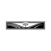 Minimalist Tree Emblem, Growth, Resilience, Abstract Landscape, Geometric , Corporate Identity, Brand , Modern, Serene, Balanced, Monochrome, Illustration, Flat , Symbolic, Heri vector
