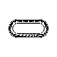 Geometric Track Outline, Minimalist, Oval vector
