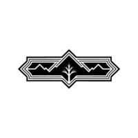 Geometric Mountain Emblem, Vintage Revival vector