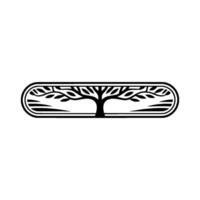 Elegant Tree Emblem, Vintage Botanical Illustration vector