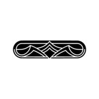 Geometric Mountainscape Emblem, Vintage Style - Outline vector