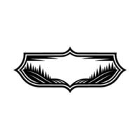 Rustic Mountain Emblem, Vintage Badge vector