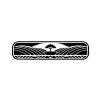 Serene Landscape Emblem, Minimalist Rural, Calm vector