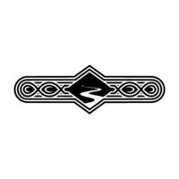 Geometric Wave Emblem, Retro Style, Minimalist vector